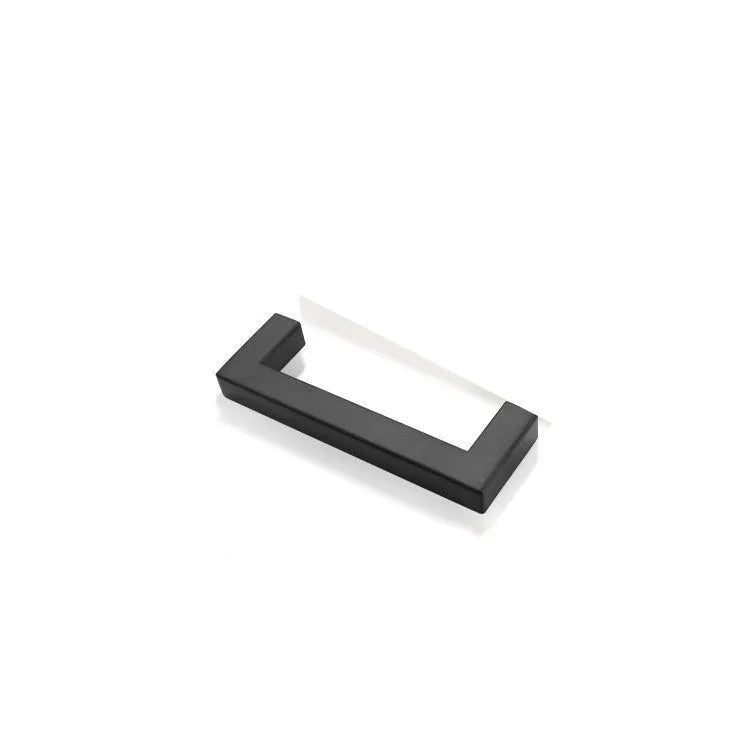 Stainless steel square pipe cabinet door handle in brushed silver, matte black, and brushed gold colours