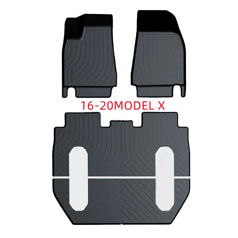 Rubber floor mat with TPE footrest for Tesla car interior