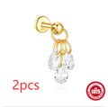 S925 sterling silver geometric earrings with moon and embedded star design in gold colour