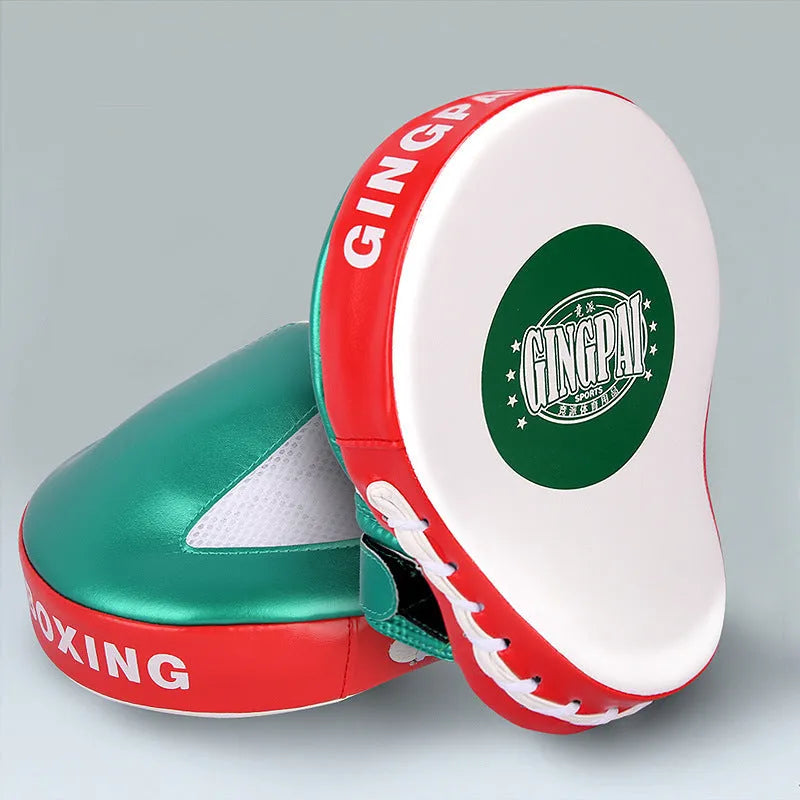 Vertical boxing punch target in gold or green PU leather for martial arts training