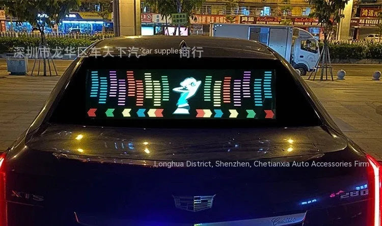 Car music voice control rhythm lamp with electroluminescent panel showing themed light pattern