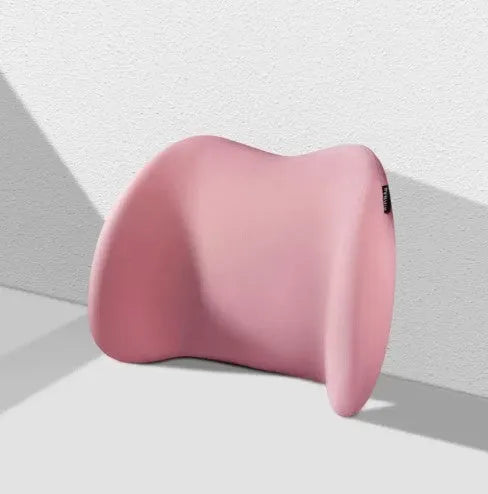Memory cotton car headrest and waist cushion in black, green, grey, or pink colours