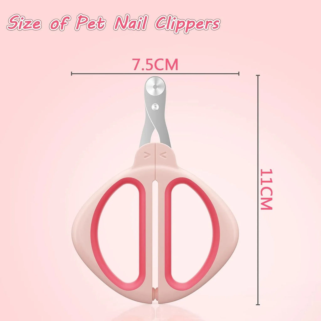 Blue pet nail clipper with positioning hole guide and non-slip handle