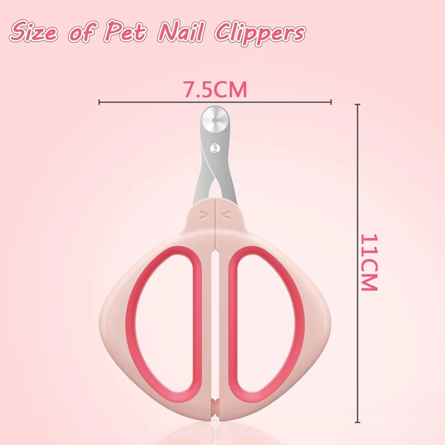 Blue pet nail clipper with positioning hole guide and non-slip handle