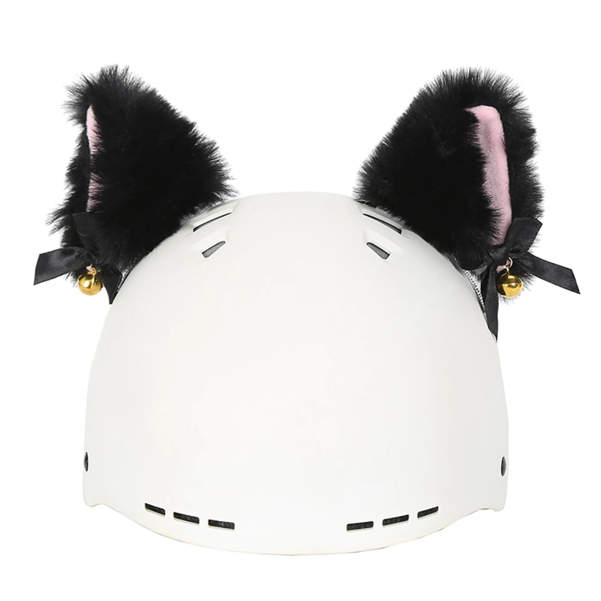 Cartoon-themed plush fabric helmet cover and ear decorations set for motorcycles and bicycles.