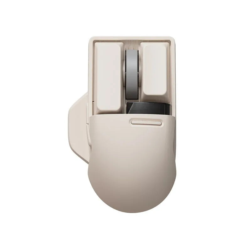 Xiaoqiao Tofu Colour wireless computer mouse with USB receiver on a desk.