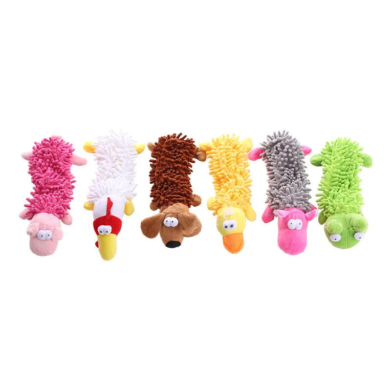 Brown dog design plush horse molar pet toy with microfiber texture for canine biting