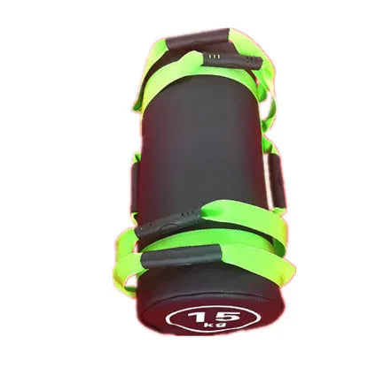 Flat white PVC fitness training sandbag for weight lifting and gym exercises