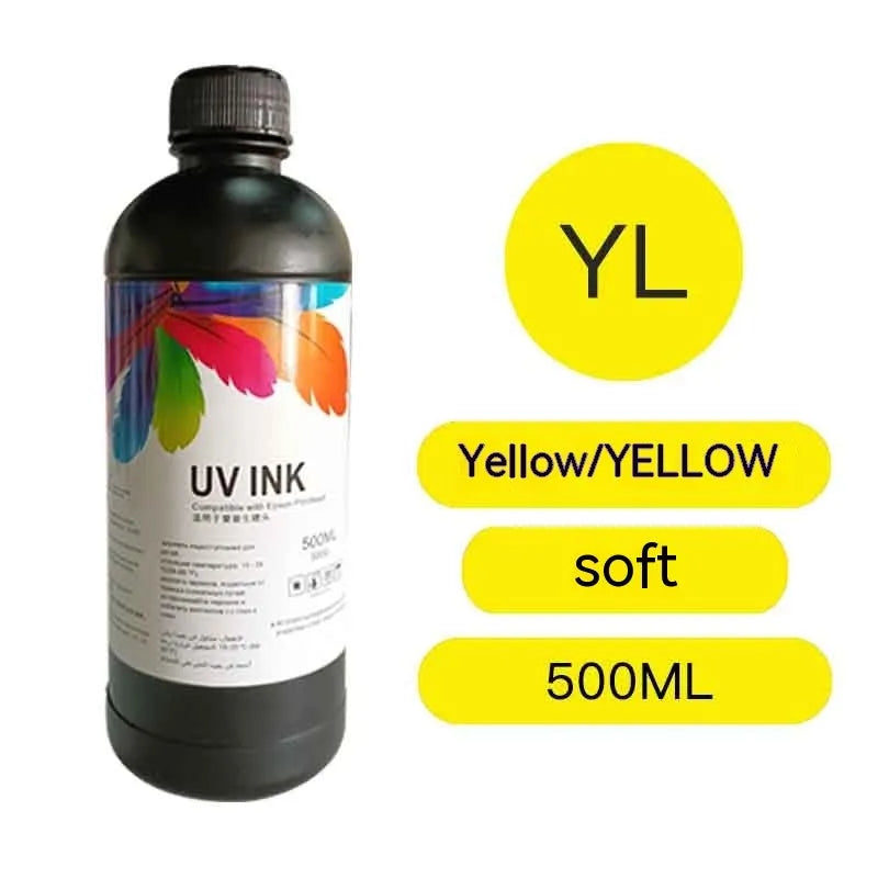 500ml bottle of UV printer ink for Epson XP600 and TX800 nozzles in various colours