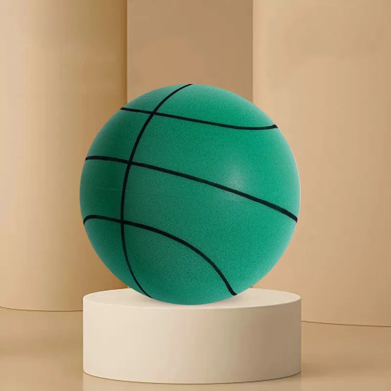 Silent foam basketball set in assorted colours with blue storage box