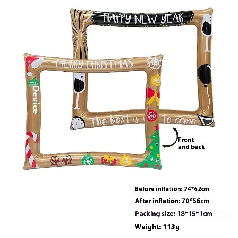 Christmas inflatable photo frame PVC creative photography prop for holiday gatherings