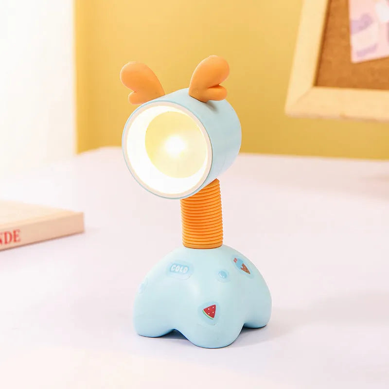 DIY cartoon magnetic small night lamp showing adjustable lighting angle and bear design