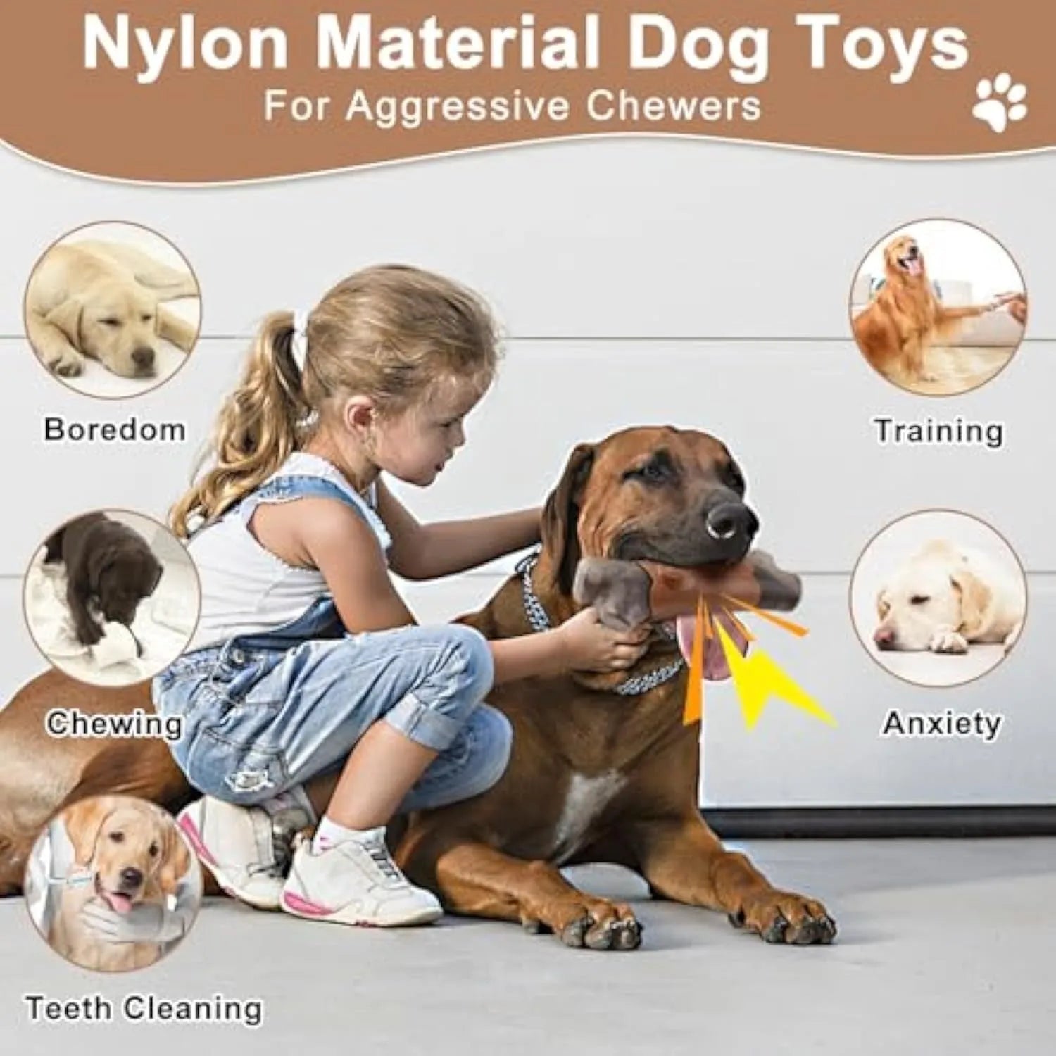 Large branch-shaped indestructible dog chew toy made from food-grade nylon for aggressive chewers