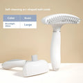 Double row stainless steel pet comb for dog grooming in azure light blue and apple white colour options