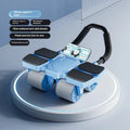 Black abdominal wheel with automatic rebound mechanism and four wheels for core exercises