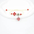 Glass dried flower bracelet with large 1.4cm beads containing real preserved flowers in hand-woven design