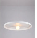 Aluminium alloy bar chandelier in black or white, showing 35cm, 50cm, and 60cm diameter options