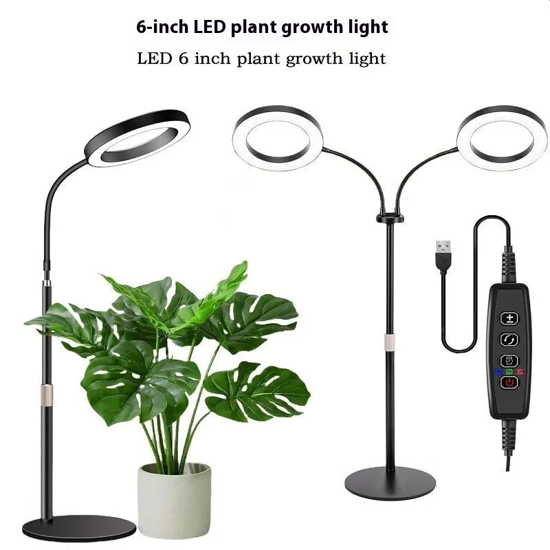 6-inch Angel Ring retractable floor plant grow light with adjustable 160cm lamp holder