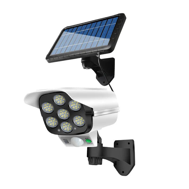 Outdoor waterproof LED solar simulation monitor lamp with motion induction for courtyard wall installation