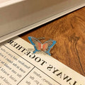 Adjustable open-loop copper butterfly ring for women with intricate design