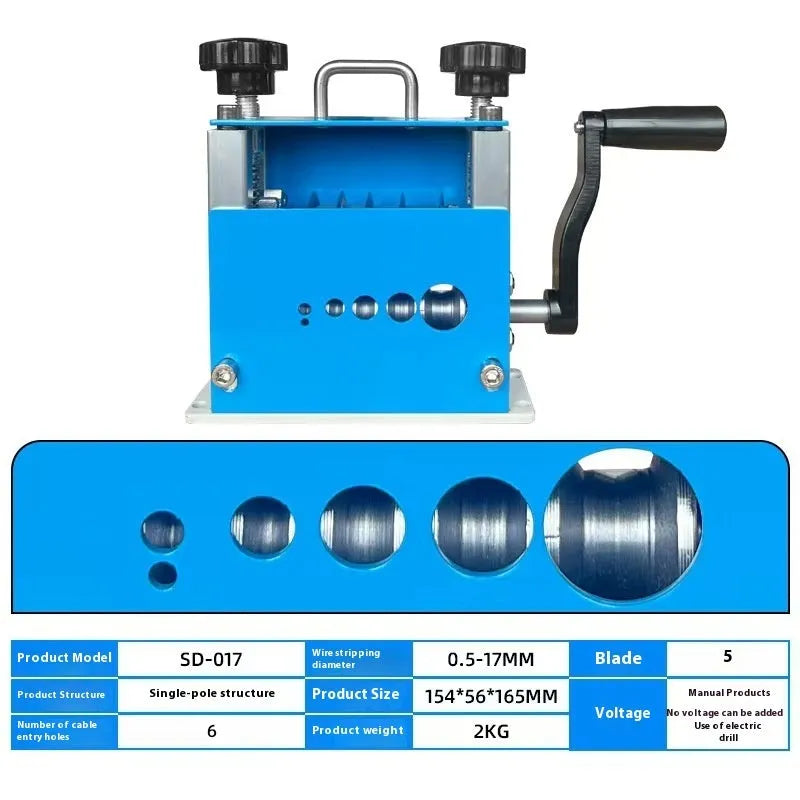 SD-017 manual wire stripping machine with porous housing for 0.5-17mm electrical cables