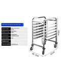 Six-layer stainless steel baking cooling rack with lock system, showing 40x60cm trays