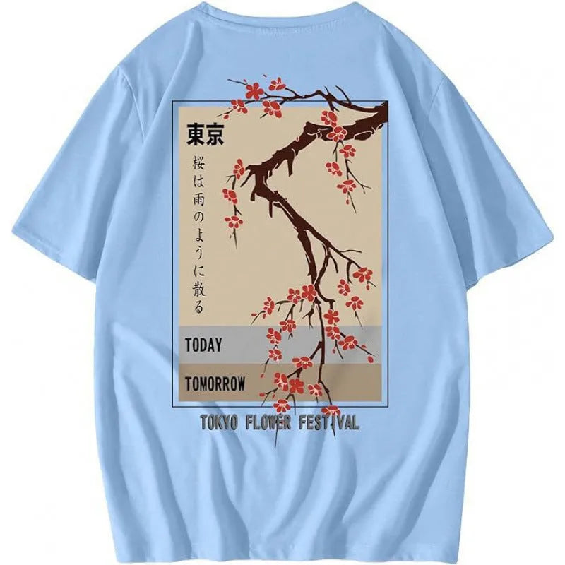 Man wearing a digitally printed short-sleeve street style sports t-shirt