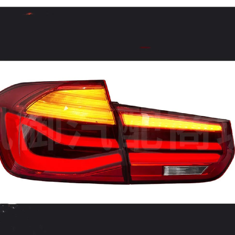 BMW 3 Series LED tail light assembly with streamer pattern in red or smoked black for 12-15 year models