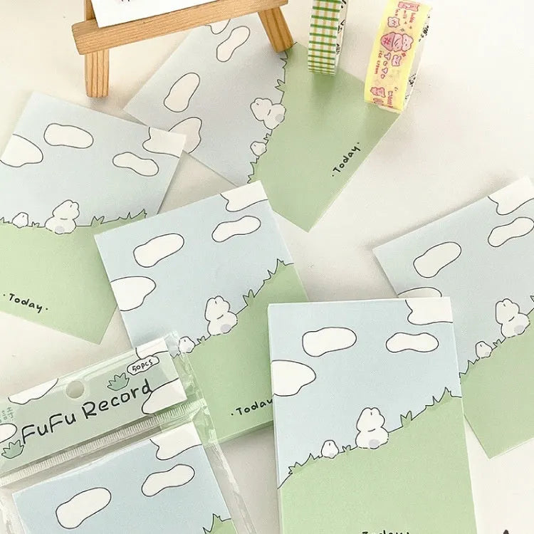 Cartoon animal character sticky note pads in six designs with three size options