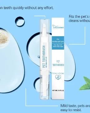 Pet toothbrush pen with soft bristles and 3ml toothpaste volume for dog and cat dental care