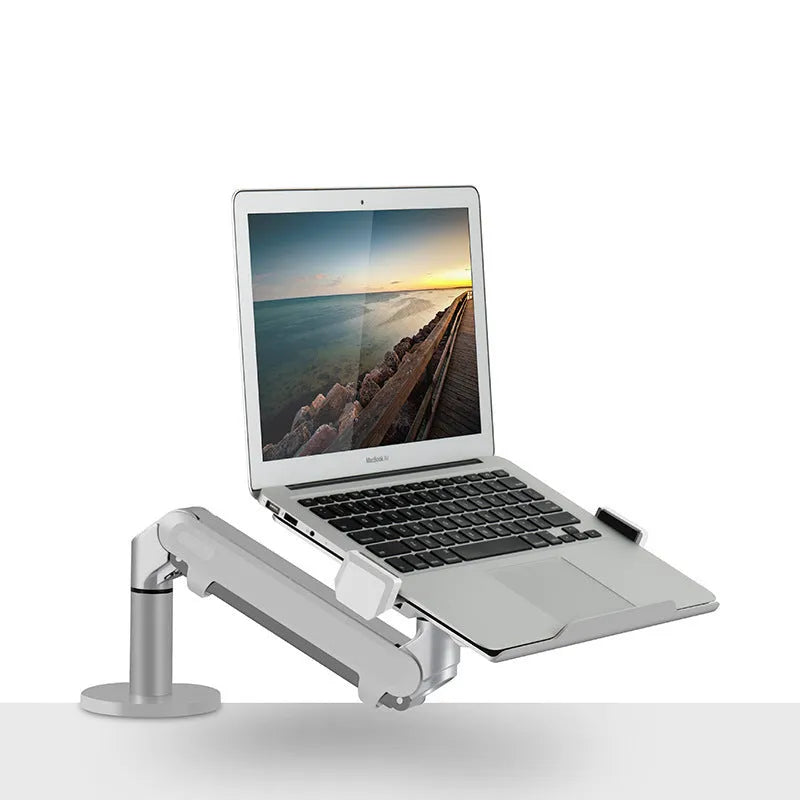 Aluminium alloy adjustable laptop computer stand in silver and black colour options
