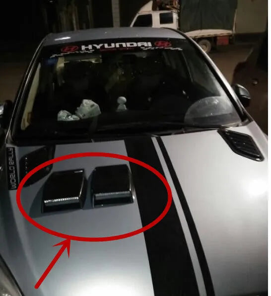 Car dashboard decorative air vent accessory in ABS plastic showing black, white, and silver colour options