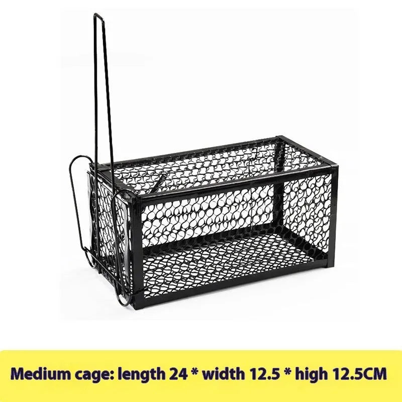 Automatic mouse trap cage for indoor use in small medium and large sizes with metal or plastic construction