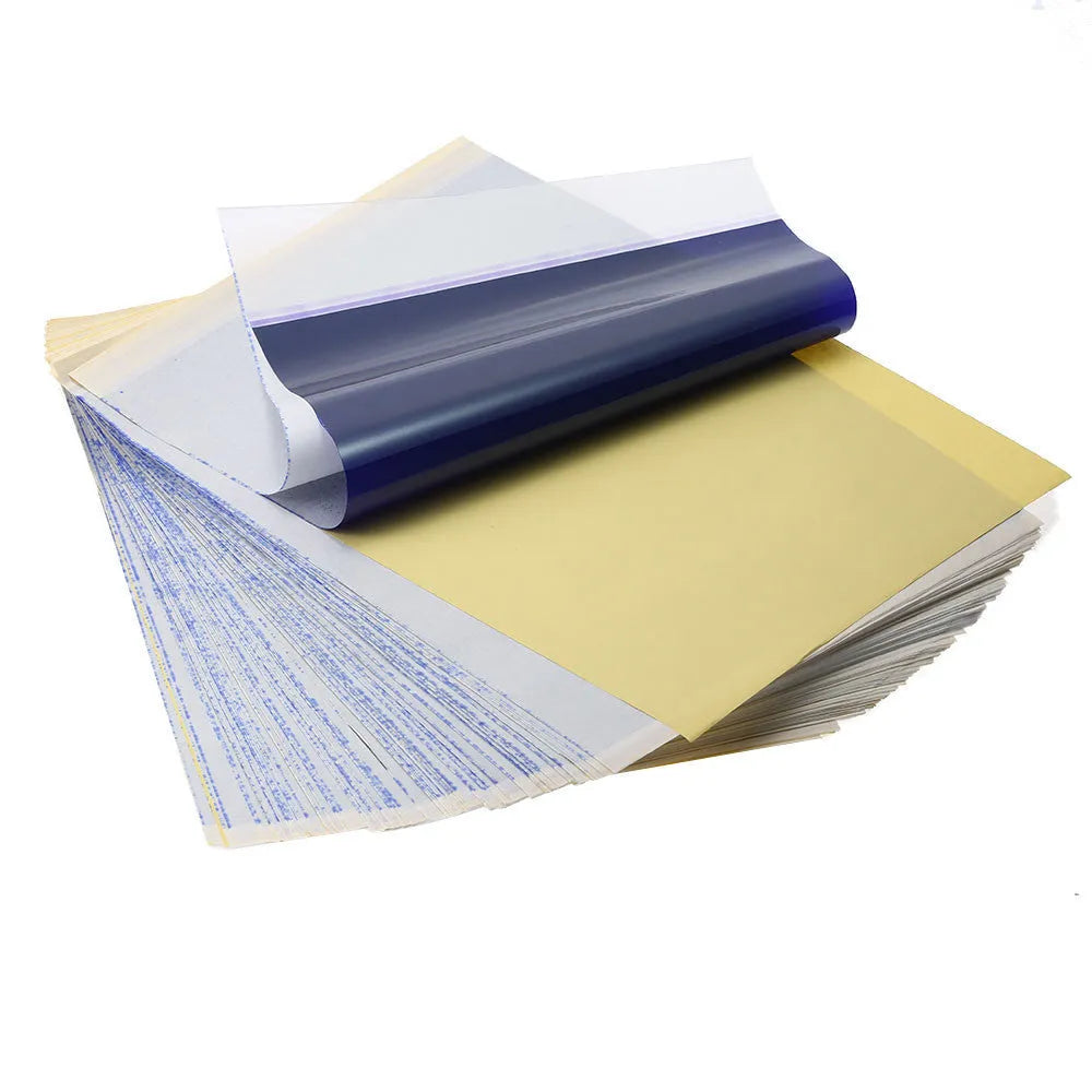 A4 tattoo transfer paper with clear lines for artwork transfer using paste gel