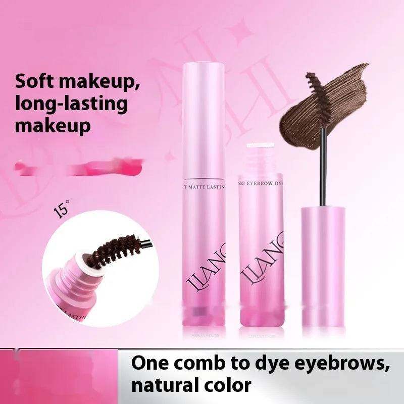 Pot of long-lasting velvet finish eyebrow cream in shades of grey, brown and black.