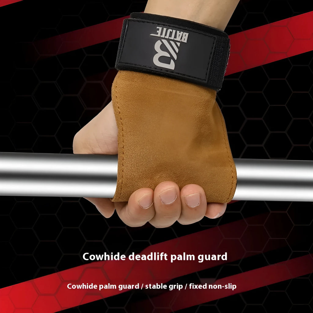 Brown fitness wrist protectors pair for pull-ups and push-ups