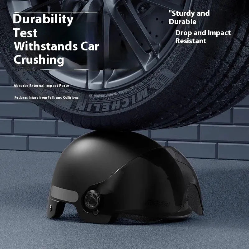 3C certified electric motorcycle helmet with sun protection visor in polypropylene construction