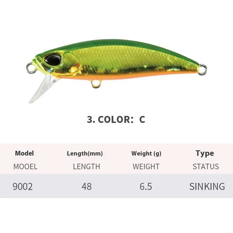Tossing Japanese submerged Mino fishing lure for mandarin fish and snakehead