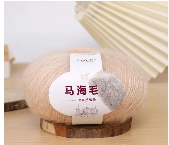 Mohair wool ball for DIY scarf knitting and crochet in Inverness thread style with multiple colour options