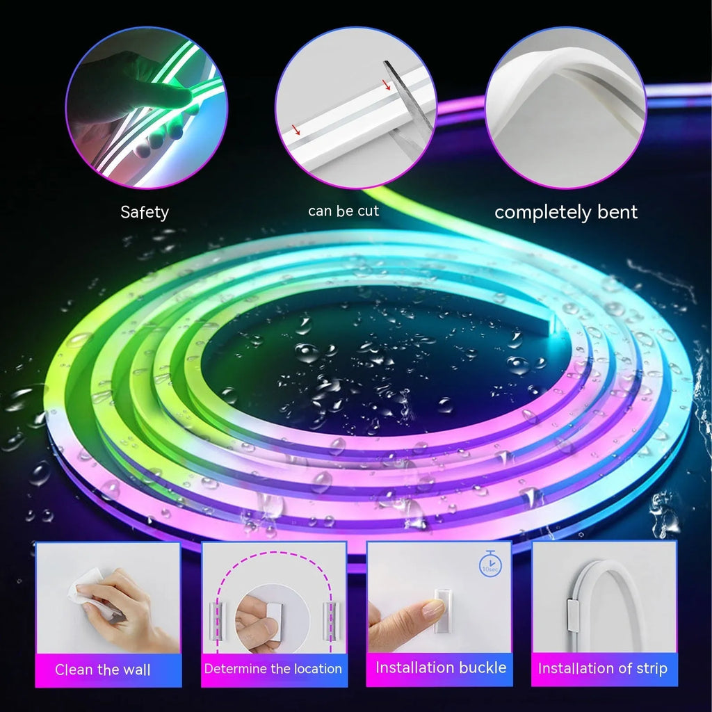 Colour changing outdoor waterproof LED neon strip light 10W/M with 60 beads per metre