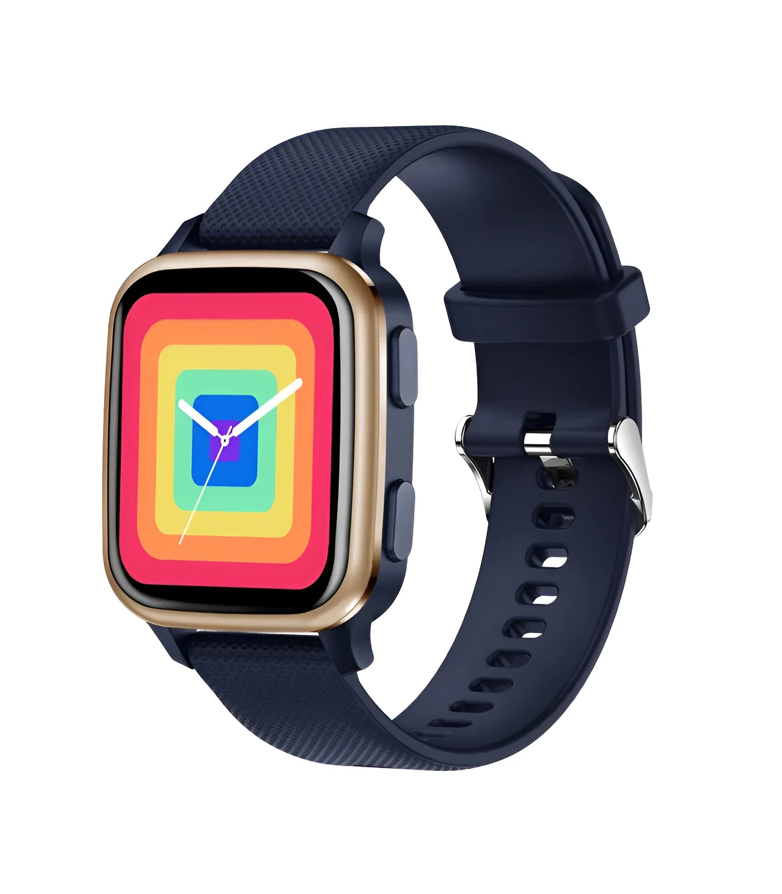 Aluminium alloy smart bracelet watch on wrist, displaying heart rate and fitness data.