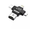 Cross Card Reader four-in-one external USB 2.0 card reader for mobile phones in black