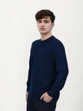 Men's regular fit wool pullover sweater in light grey colour for autumn winter wear