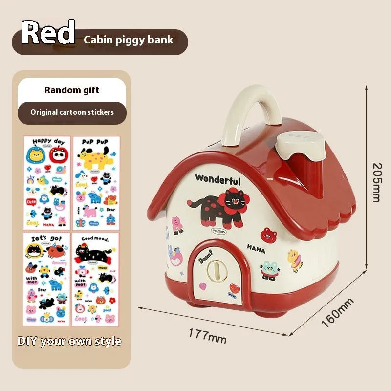 Cartoon design plastic desktop organiser with 2L capacity storage box and grid pattern for stationery organisation