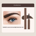 Double-headed eyebrow cream kit showing pencil and powder ends with five shade options displayed.