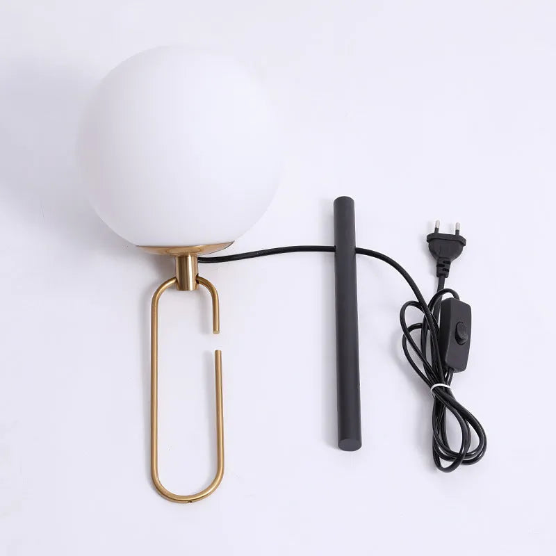 Modern European style glass wall lamp showing clean design with choice of light colours