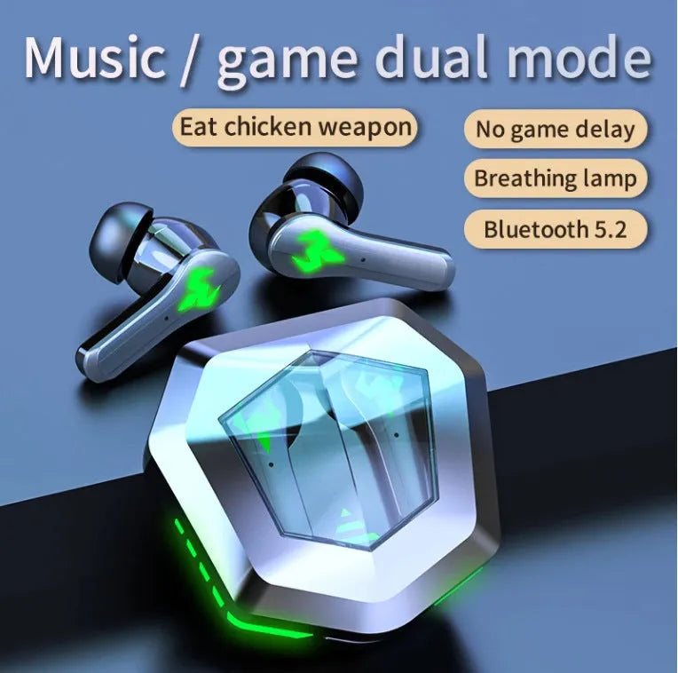 Black N35 wireless Bluetooth gaming in-ear headset with private mould earplugs