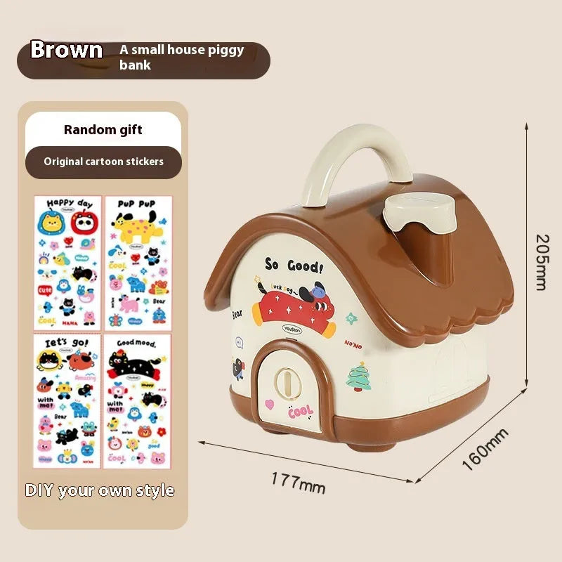 Cartoon design plastic desktop organiser with 2L capacity storage box and grid pattern for stationery organisation