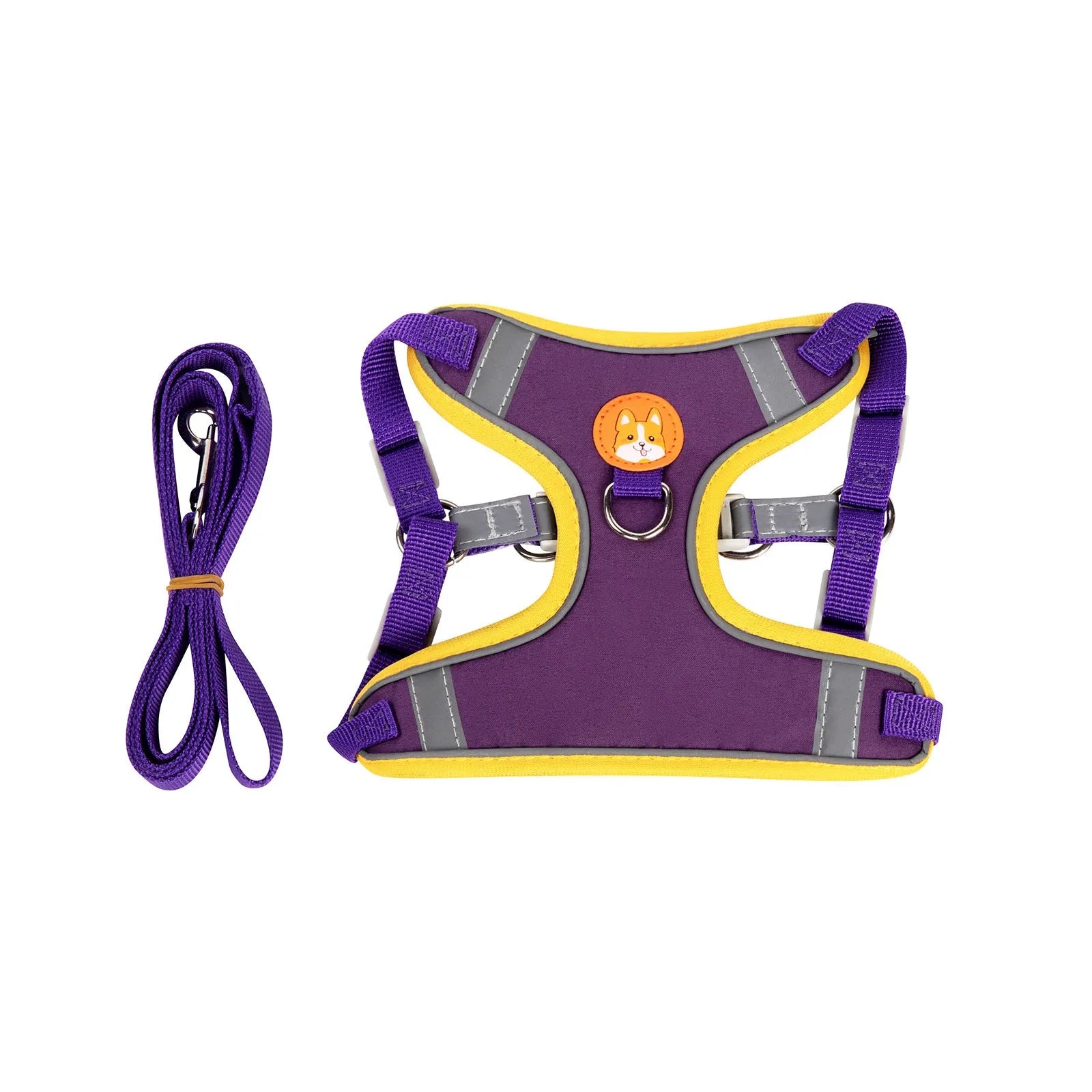 Adjustable dog haulage rope harness in multiple colours with chest strap attachment