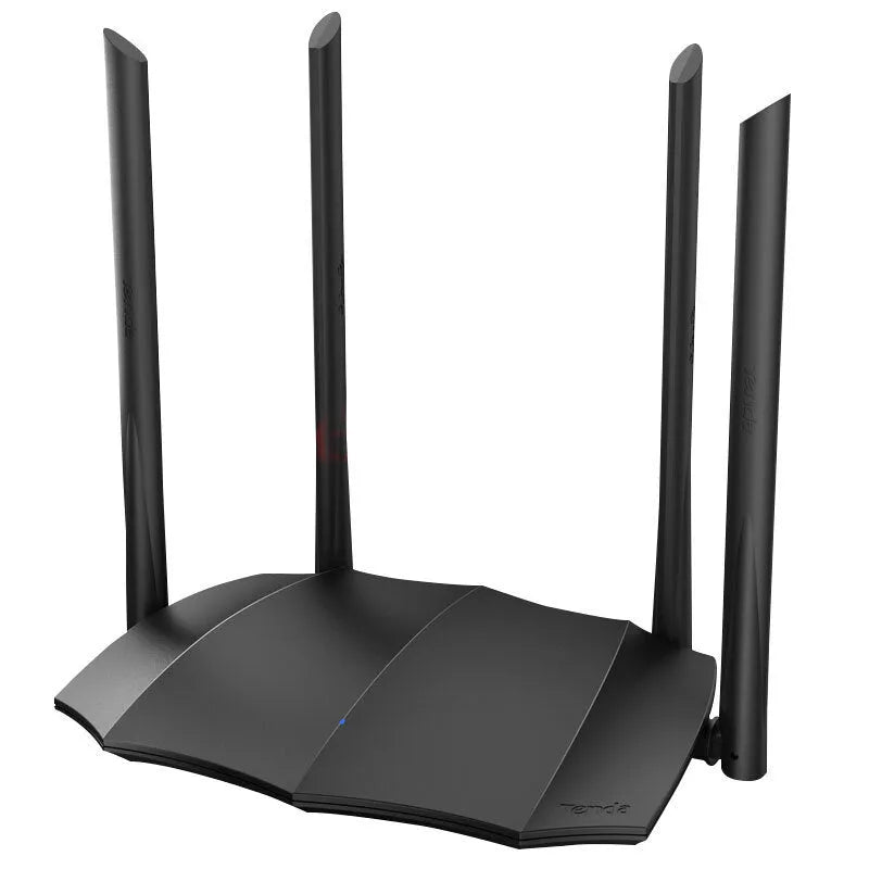 AC8 dual-band wireless router with gigabit ports and compact design